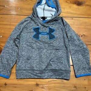 Under Armour Heather Gray Hoodie with Blue Accent